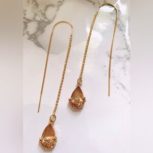 Lady M Designs 18K Gold Threaded Champagne Earrings